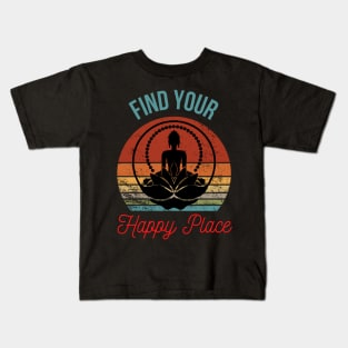 Silhouette of Buddha in Lotus Flower: Find Your Zen Kids T-Shirt